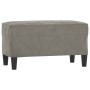 Banco de terciopelo gris claro 70x35x41 cm