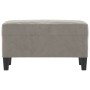 Banco de terciopelo gris claro 70x35x41 cm