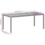 Mesa de jardín ratán PE beige y madera de acacia 190x90x75 cm