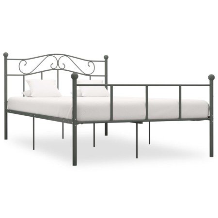 Estructura de cama sin colchón metal gris 160x200 cm en Camas y somieres | Comprar online en Foro24