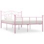 Estructura de cama sin colchón metal rosa 160x200 cm