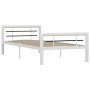 Estructura de cama sin colchón metal blanco y negro 100x200 cm en Camas y somieres | Comprar online en Foro24