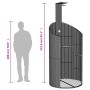Ducha de exterior ratán PE y acacia gris 100x100x241,5 cm
