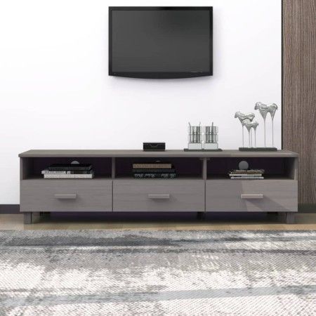 TV-Möbel HAMAR aus massivem Kiefernholz in hellem Grau, 158x40x40 cm. von vidaXL, TV-Möbel - Ref: Foro24-340475, Preis: 135,0...