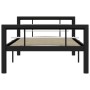 Estructura de cama sin colchón metal blanco y negro 100x200 cm
