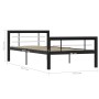 Estructura de cama sin colchón metal blanco y negro 100x200 cm