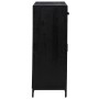 Zapatero de madera maciza de pino negro 75x40x110 cm