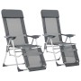 Folding camping chairs with footrest 2 pcs textilene gray by vidaXL, Garden chairs - Ref: Foro24-360145, Price: 165,06 €, Dis...