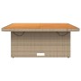 Mesa de jardín madera de acacia y ratán PE beige 110x110x71 cm