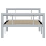 Estructura de cama sin colchón metal gris y blanco 90x200 cm
