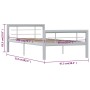 Estructura de cama sin colchón metal gris y blanco 90x200 cm