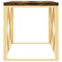 Mesa de centro acero inoxidable y madera maciza reciclada