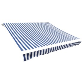 Toldo de lona azul y blanco 6x3 m (sin estructura)