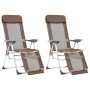 Faltbare Campingstühle mit Fußstütze 2 Stück Textilene Braun von vidaXL, Gartenstühle - Ref: Foro24-360148, Preis: 150,29 €, ...
