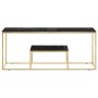 Mesa de centro dorada acero inoxidable y vidrio templado