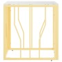 Mesa de centro de acero inoxidable y vidrio dorada 50x50x50 cm