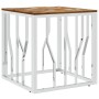 Mesa de centro acero inoxidable y madera reciclada plateada