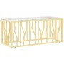 Mesa de centro acero inoxidable y vidrio 110x45x45 cm