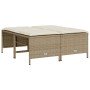 Taburetes de jardín con cojines 4 uds ratán sintético beige en Otomanas de exterior | Comprar online en Foro24