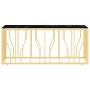 Mesa de centro de acero inoxidable y vidrio dorada 110x45x45 cm