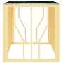 Mesa de centro de acero inoxidable y vidrio dorada 110x45x45 cm