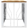 Mesa de centro acero inoxidable y madera maciza acacia plateada