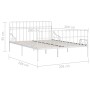 Estructura cama con somier sin colchón metal blanco 200x200 cm