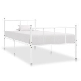 Estructura de cama sin colchón metal blanco 90x200 cm Estructura de cama sin colchón metal blanco 90x200 cm