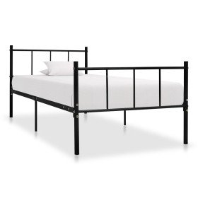 Estructura de cama sin colchón metal negro 90x200 cm Estructura de cama sin colchón metal negro 90x200 cm