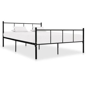Estructura de cama sin colchón metal negro 140x200 cm Estructura de cama sin colchón metal negro 140x200 cm