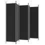 Biombo divisor de 6 paneles de tela negro 300x200 cm