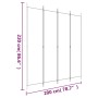 Biombo divisor de 4 paneles de tela negro 200x220 cm