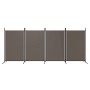 Biombo divisor de 4 paneles de tela gris antracita 346x180 cm