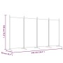 Biombo divisor de 4 paneles de tela gris antracita 346x180 cm