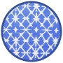 Alfombra de exterior ARAKIL azul y blanca Ø160 cm PP