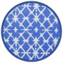 Alfombra de exterior ARAKIL azul y blanca Ø200 cm PP