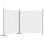 Biombo divisor de 2 paneles de tela blanco 348x180 cm