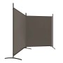Biombo divisor de 2 paneles de tela gris antracita 348x180 cm