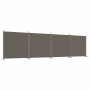 Biombo divisor de 4 paneles de tela gris antracita 698x180 cm
