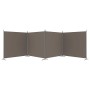 Biombo divisor de 4 paneles de tela gris antracita 698x180 cm