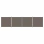 Biombo divisor de 4 paneles de tela gris antracita 698x180 cm
