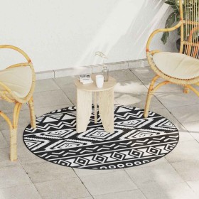 Alfombra de exterior ARAKIL negra Ø120 cm PP