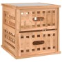 Mesita de noche madera maciza de nogal 34x34x34 cm