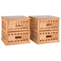 Mesitas de noche 2 uds madera maciza de nogal 34x34x34 cm