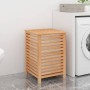 Cesto para la ropa madera maciza de nogal 45x45x65 cm