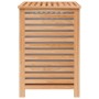 Cesto para la ropa madera maciza de nogal 45x45x65 cm