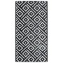 Alfombra de exterior ARAKIL blanca y negra 80x150 cm PP