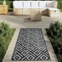 Alfombra de exterior ARAKIL blanca y negra 80x150 cm PP