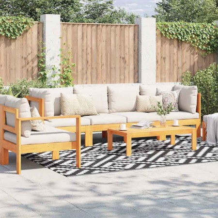 Alfombra de exterior ARAKIL blanca y negra 190x290 cm PP