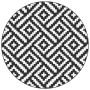 Alfombra de exterior ARAKIL blanco y negro Ø120 cm PP